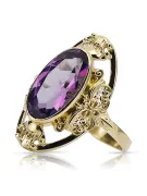 Ring Amethyst 14 Karat Gelbgold Vintage Stil vrc014y
